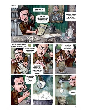 Strona z komiksu „Aga, Adam i Hamlet na tropie tajemnic. Zeszyt 1. Tajemnica podlaskiej rakiety V-2”