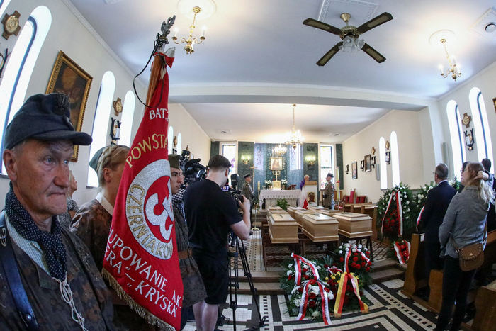 Uroczystości pogrzebowe Powstańców Warszawskich oraz cywilnych ofiar Powstania Warszawskiego, których szczątki zostały odnalezione na Czerniakowie – Warszawa, 4 sierpnia 2023. Fot. Sławek Kasper (IPN)