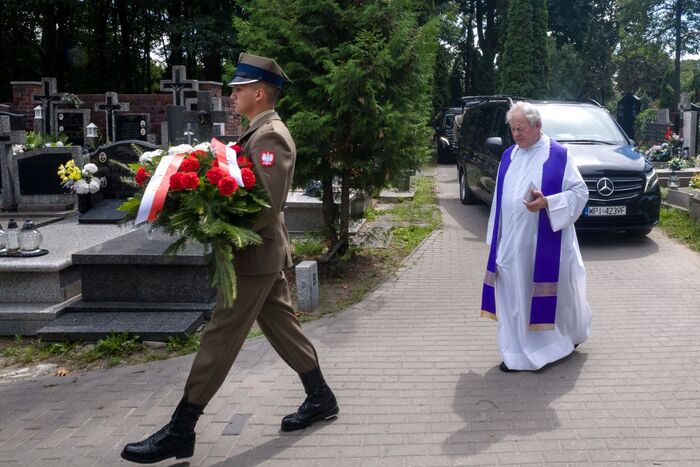 Uroczystości pogrzebowe Powstańców Warszawskich oraz cywilnych ofiar Powstania Warszawskiego, których szczątki zostały odnalezione na Czerniakowie – Warszawa, 4 sierpnia 2023. Fot. Sławek Kasper (IPN)