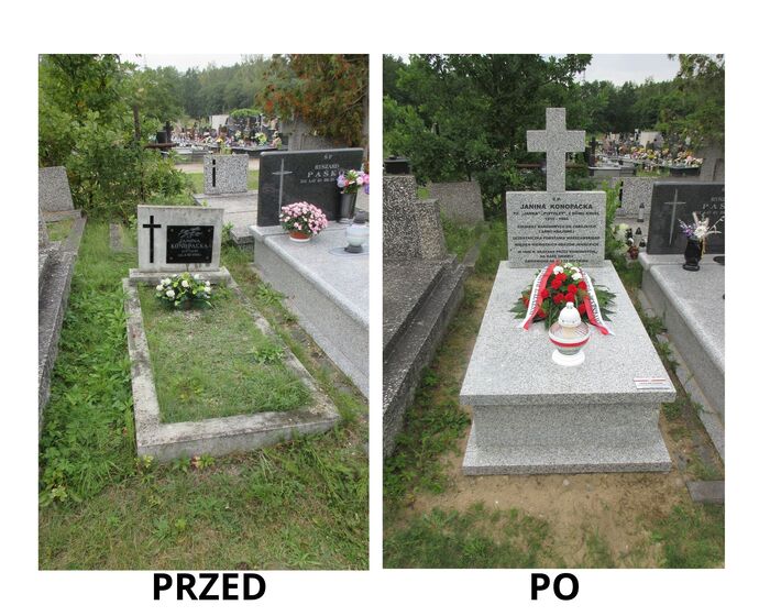 Nowo wybudowany grób Janiny Konopackiej