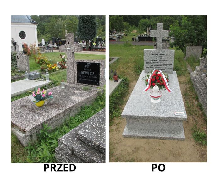 Nowo wybudowany grób Janiny Dewicz