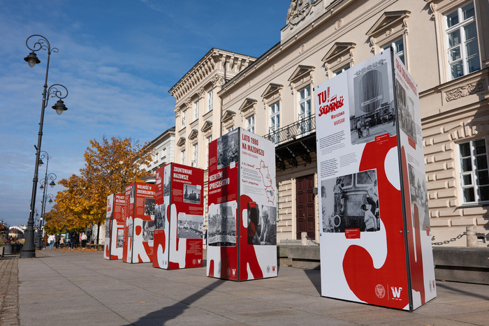 „TU rodziła się »Solidarność«” — wystawa IPN w ramach obchodów 45-lecia NSZZ „Solidarność” UW. Fot. Andrzej Kryński (IPN)