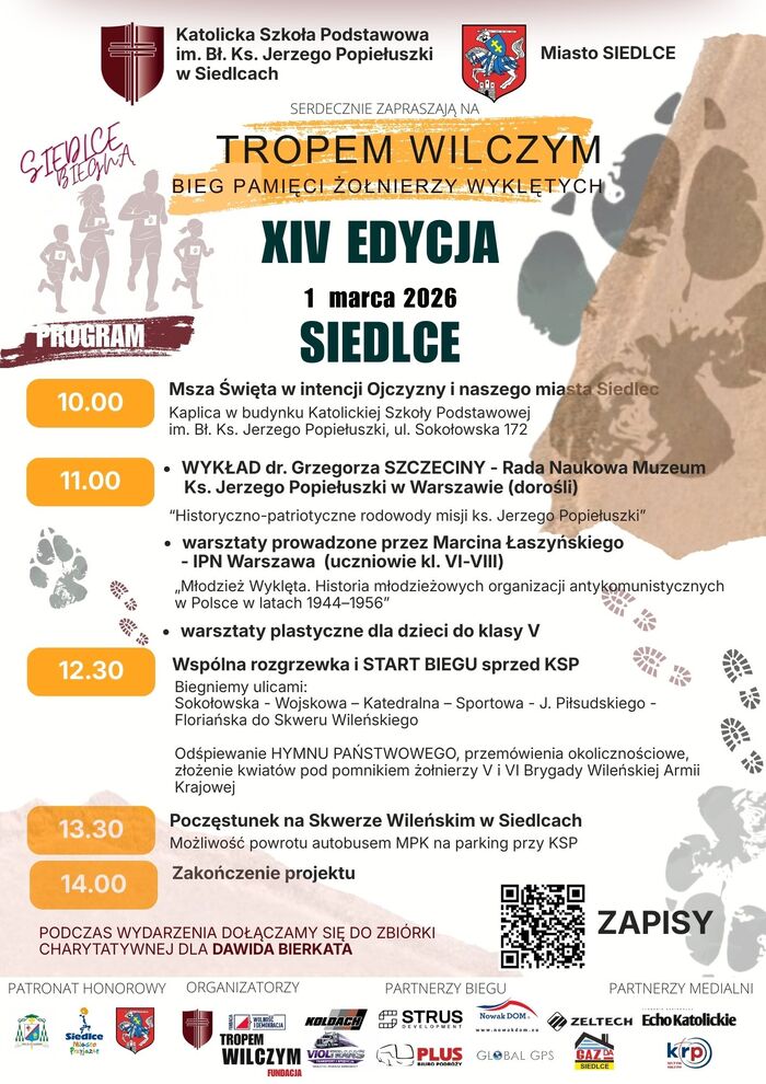 Plakat Bieg Tropem Wilczym w Siedlcach