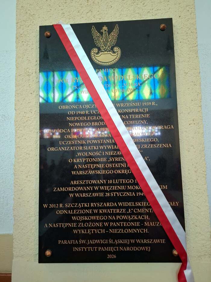Odsłonięcie tablicy upamiętniającej ppor. Ryszarda Widelskiego – Warszawa. 6 września 2026. Fot. Tomasz Plaskota (IPN)