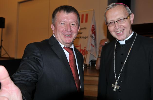 Od lewej: Wojciech Kępczyński – przewodniczący Zarządu Regionu Płockiego NSZZ „Solidarność