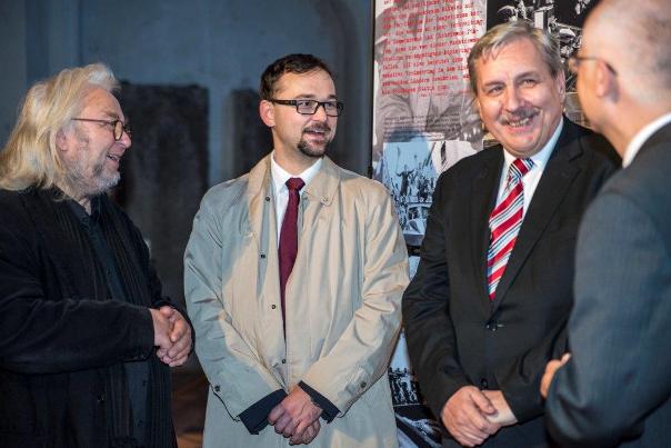 Pastor Christoph Polster, dr Mateusz Hartwich (tłumacz), prof. Jerzy Eisler i Rüdiger Sielaff. Fot. (c) Thomas Richert