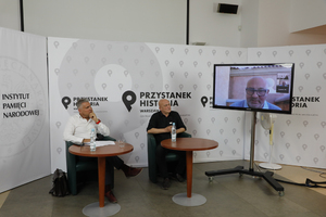 Dyskusja online poświęcona historii organów bezpieczeństwa PRL z cyklu „Tajemnice bezpieki” – 29 czerwca 2021. Fot. Piotr Życieński (IPN)