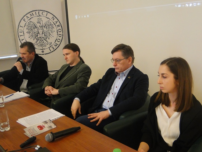 Prelegenci trzeciej sesji. Od lewej: Mirosław Biełaszko, Maciej Żuczkowski, dr Wojciech Muszyński i dr Kamila Churska