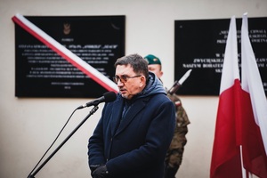 Uroczystość odsłonięcia tablicy upamiętniającej Stefana Szmakfefera – Zakroczym, 20 lutego 2022. Fot. Mateusz Niegowski (IPN)