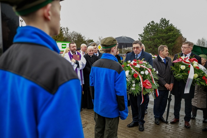 Odsłonięcie tablicy poświęconej mieszkańcom Nasielska, którzy zginęli z rąk Sowietów – Nasielsk, 1 kwietnia 2023 r.