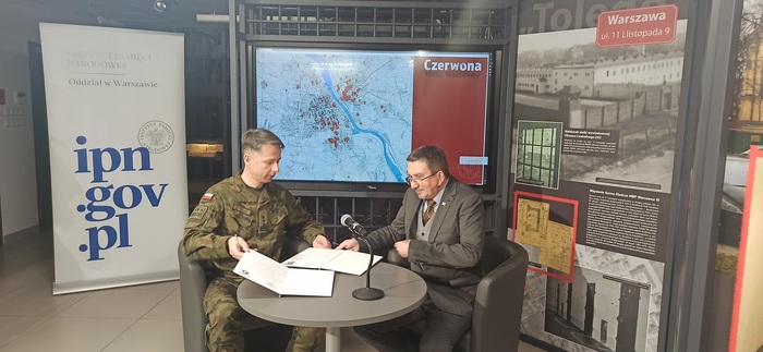 Oddział IPN w Warszawie oraz 18. Stołeczna Brygada Obrony Terytorialnej podpisał list intencyjny o współpracy – Warszawa, 17 stycznia 2024
