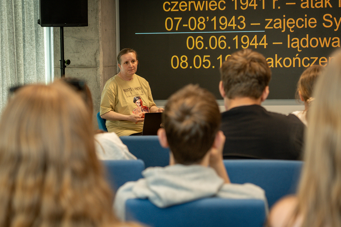 Warsztaty z autorami komiksu „Monte Cassino 1944. Bitwa dziesięciu armii” – Warszawa, 16 maja 2024. Fot. Andrzej Kryński (IPN)
