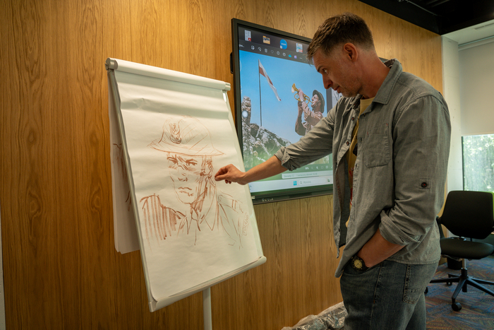 Warsztaty z autorami komiksu „Monte Cassino 1944. Bitwa dziesięciu armii” – Warszawa, 16 maja 2024. Fot. Andrzej Kryński (IPN)