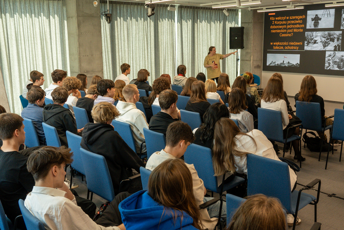 Warsztaty z autorami komiksu „Monte Cassino 1944. Bitwa dziesięciu armii” – Warszawa, 16 maja 2024. Fot. Andrzej Kryński (IPN)