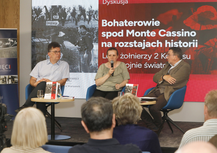 „Bohaterowie spod Monte Cassino na rozstajach historii. Losy żołnierzy 2 Korpusu po II wojnie światowej” – Dyskusja – Warszawa, 22 maja 2024. Fot. Piotr Życieński (IPN)