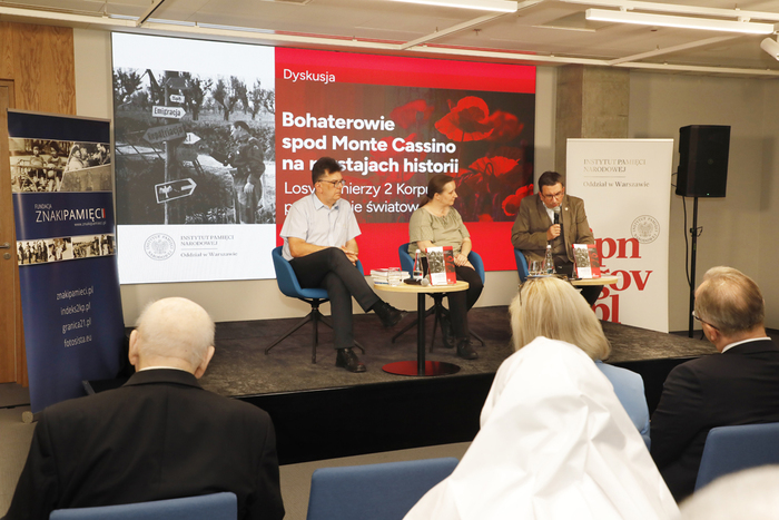 „Bohaterowie spod Monte Cassino na rozstajach historii. Losy żołnierzy 2 Korpusu po II wojnie światowej” – Dyskusja – Warszawa, 22 maja 2024. Fot. Piotr Życieński (IPN)